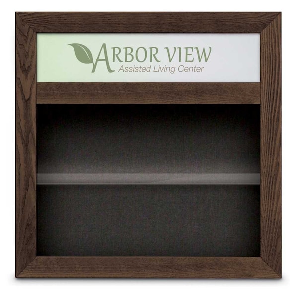 Outdoor Enclosed Combo Board, 42"x32", Bronze Frame/Blue & Cloud